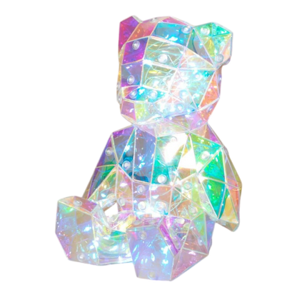 Ours holographique lumineux dans un coffret cadeau - 18 cm