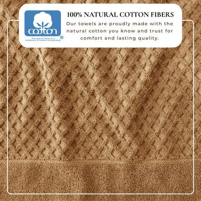 Cotton Diamond Waffle Weave Bath Towel Set
