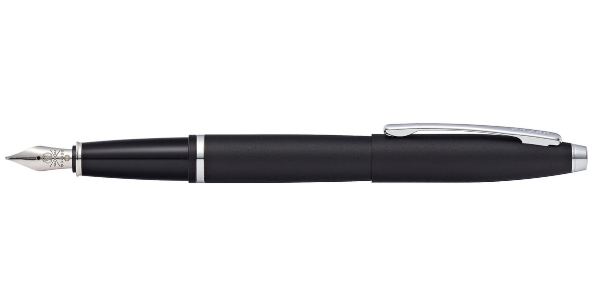 Calais matte black medium-nib fountain pen by Cross with silver clip on Tampa Home & Garden Store