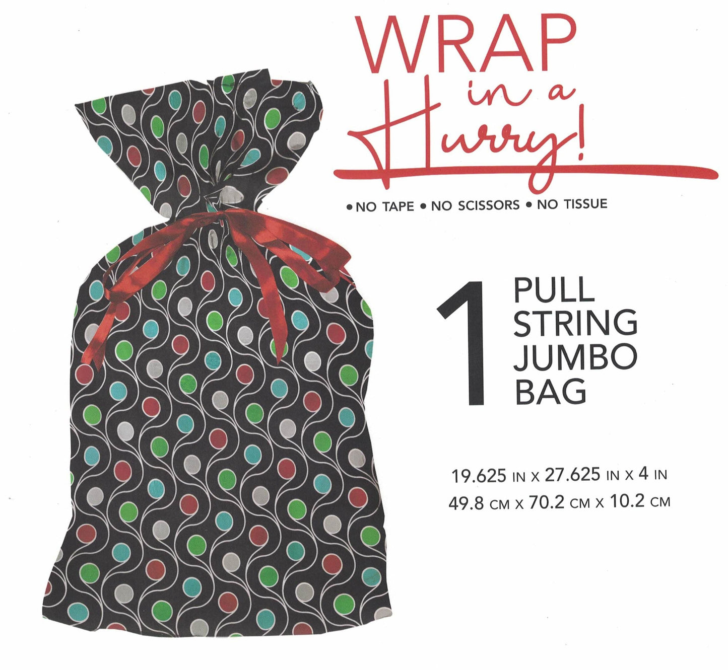 Jumbo Pull String Gift Bag - Swirls