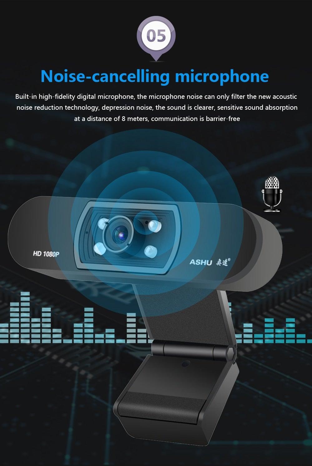 H800 Full HD Webcam With Built In Microphone