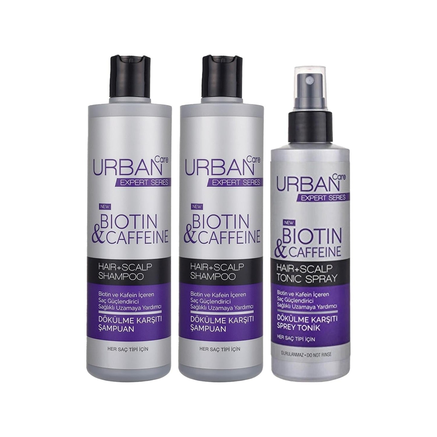 URBAN Biotin & Caffeine shampoo set with two shampoos and one tonic spray by Beauty Care Bag on Tampa Home & Garden Store