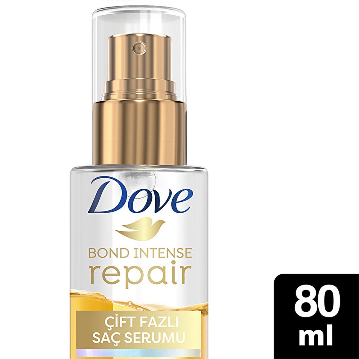 Dove Bond Intense Repair dual-phase serum bottle with pump 80 ml ÇİFT FAZLI SAÇ SERUMU on Tampa Home & Garden Store