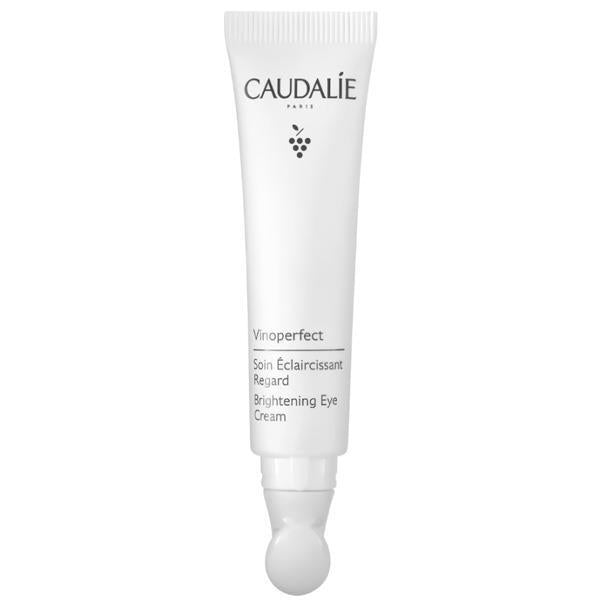 Caudalie Vinoperfect Brightening Eye Cream tube white with black logo and grape icon on Tampa Home & Garden Store