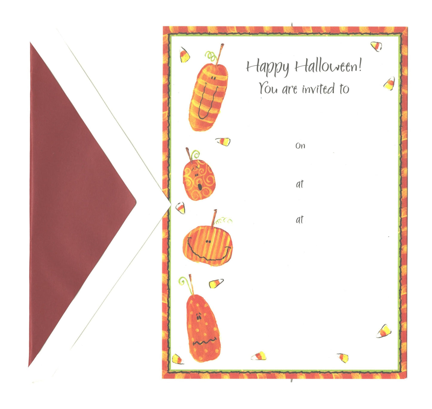 Calabazas de Halloween - Invitaciones con sobres