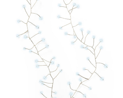 Guirnalda de luces compactas - 100 LED - Blanco frío - Cable plateado