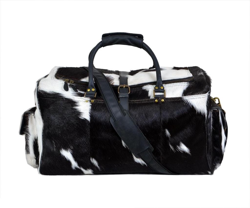 Cowhide Hair on Leather Travel Bag - Tampa Home & Garden Store