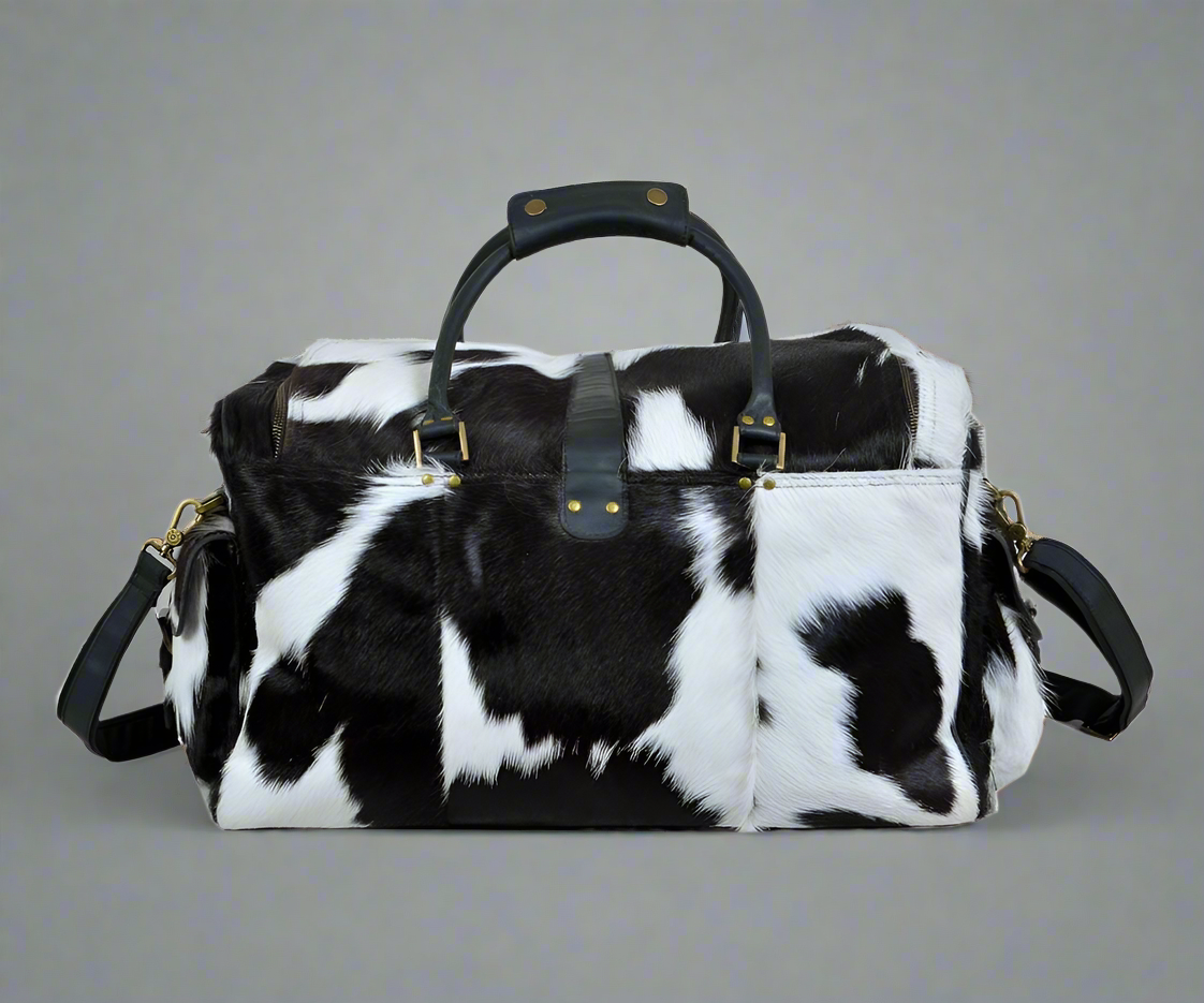Cowhide Hair on Leather Travel Bag - Tampa Home & Garden Store