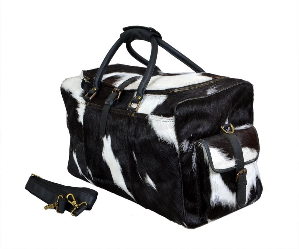 Cowhide Hair on Leather Travel Bag - Tampa Home & Garden Store