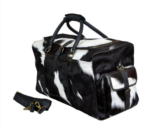 Cowhide Hair on Leather Travel Bag - Tampa Home & Garden Store