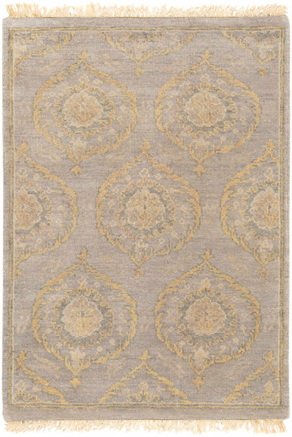 Rug Haleiwa Clearance - beige gray area rug with yellow ornate medallions fringe on Tampa Home & Garden Store