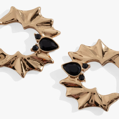 Crystal Bat Hoop Earrings set of 3 in rose-gold tone with black crystals by ALEX AND ANI on Tampa Home & Garden Store