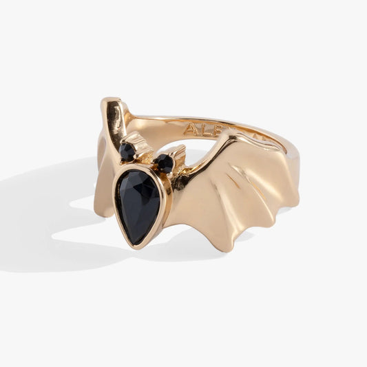 Crystal Bat Ring in rose-gold tone with black crystal eyes by ALEX AND ANI on Tampa Home & Garden Store