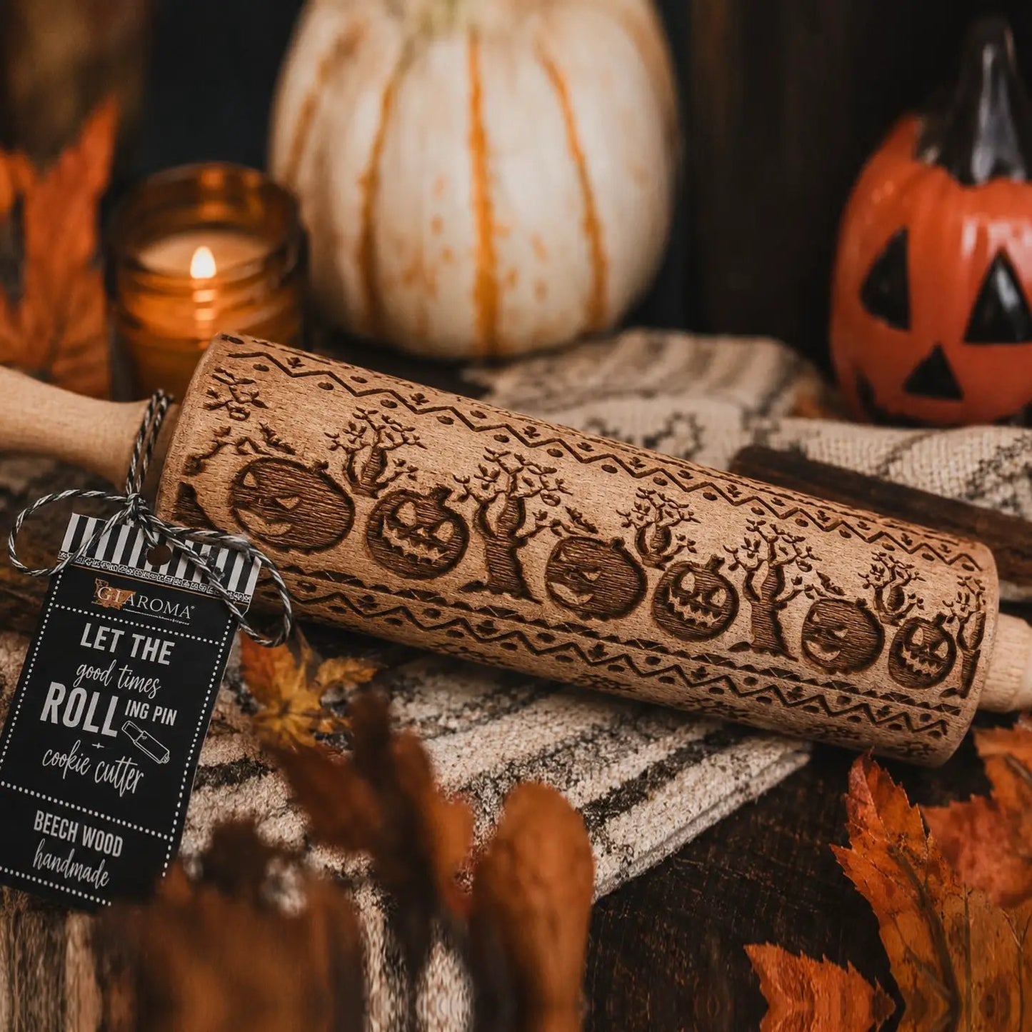 Halloween Pumpkin Party Embossed Rolling Pin