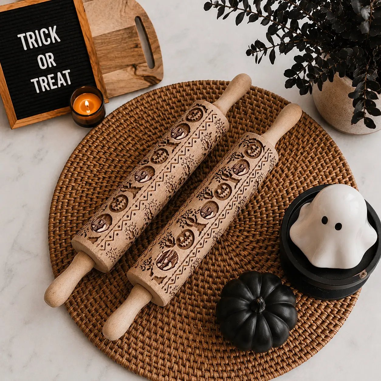 Halloween Pumpkin Party Embossed Rolling Pin