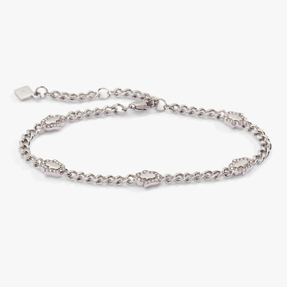 Hamsa curb chain bracelet in silver-tone with crystal pavé charms by ALEX AND ANI on Tampa Home & Garden Store