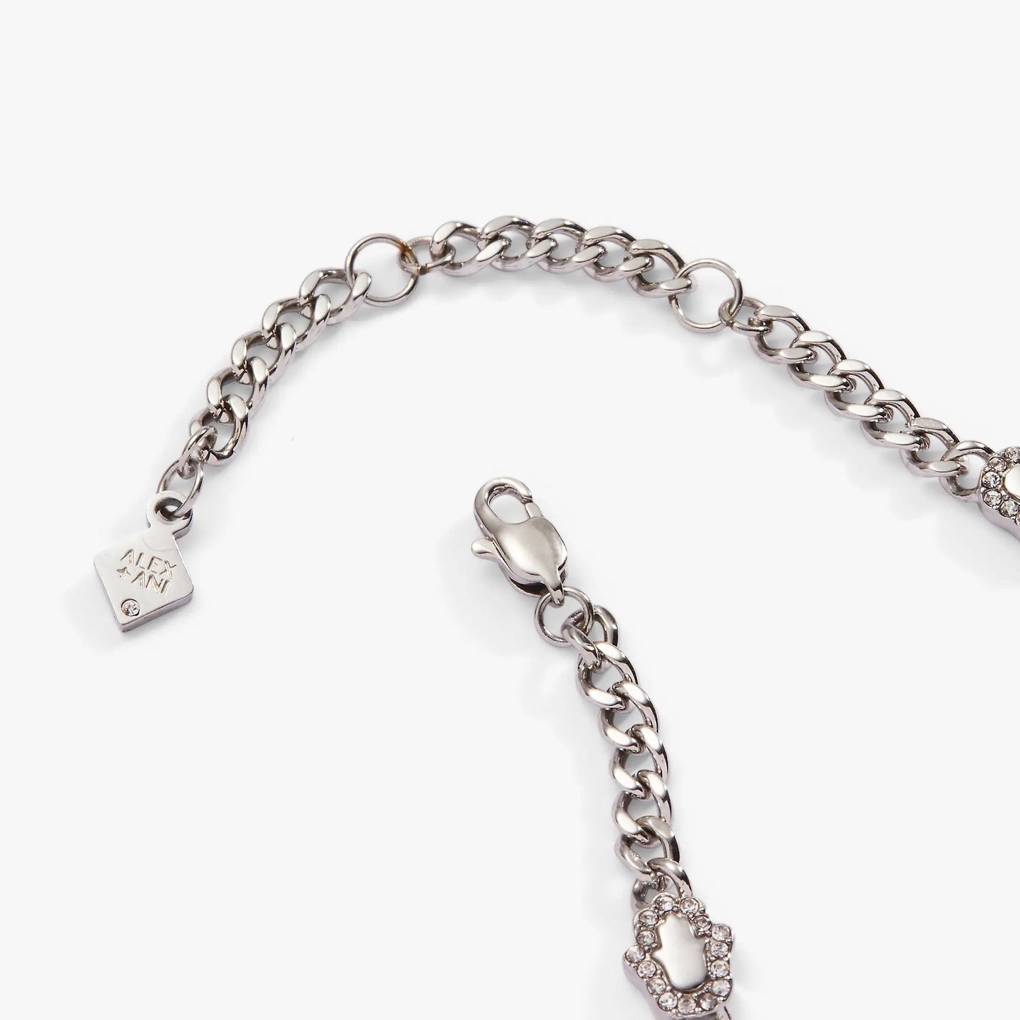 Hamsa Curb Chain Bracelet by Alex and Ani, silver-tone chain with rhinestone Hamsa charm on Tampa Home & Garden Store