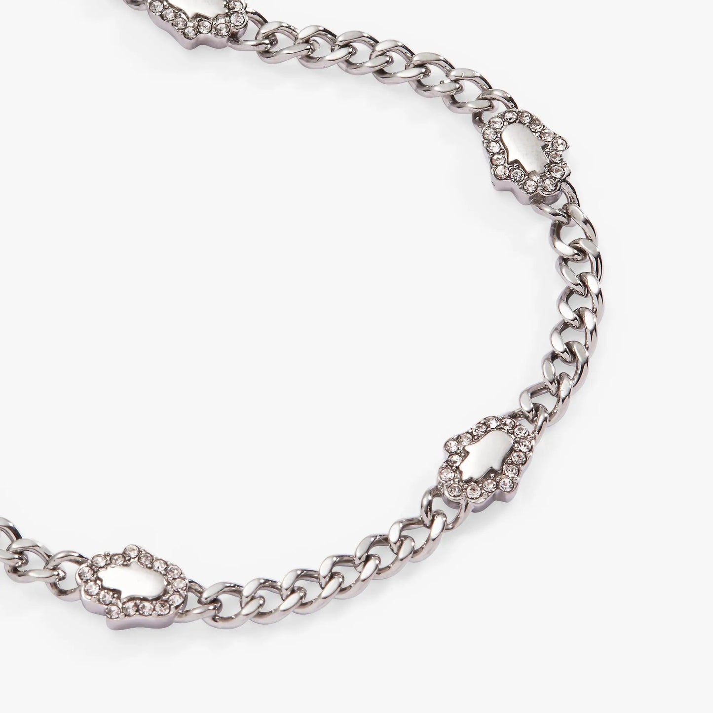 Hamsa curb chain bracelet silver-tone with crystal-accented charms by ALEX AND ANI on Tampa Home & Garden Store