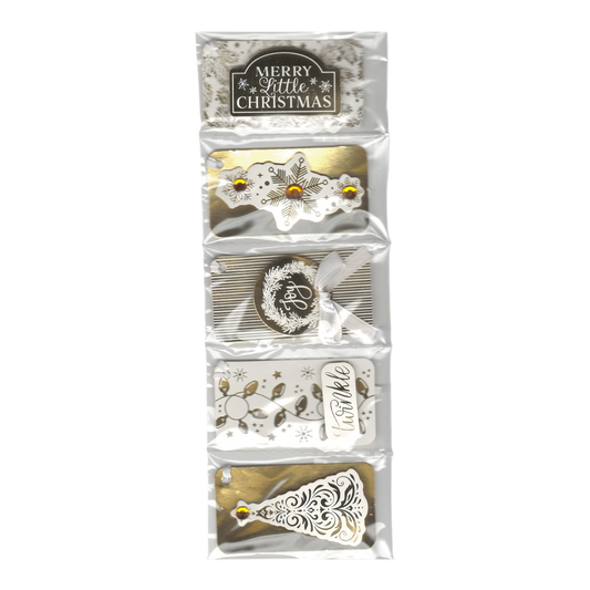 Handmade Gift Tags 5 Count - Elegant Gold