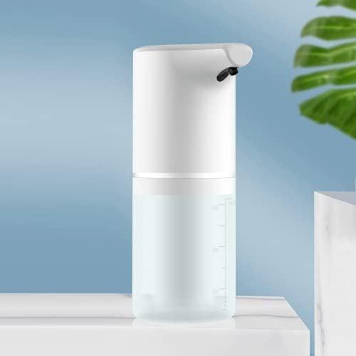 Stevvex white touchless foaming soap dispenser with clear reservoir on bathroom counter on Tampa Home & Garden Store