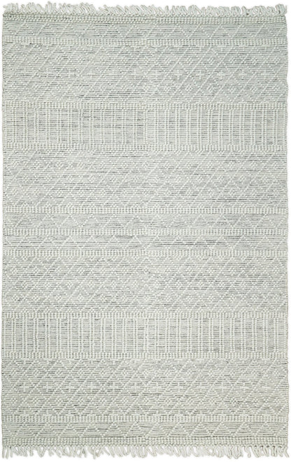 Tapis Dhurrie tissé à plat en laine blanche épaisse et douce, idéal pour le salon et la chambre d'enfant | CAL1