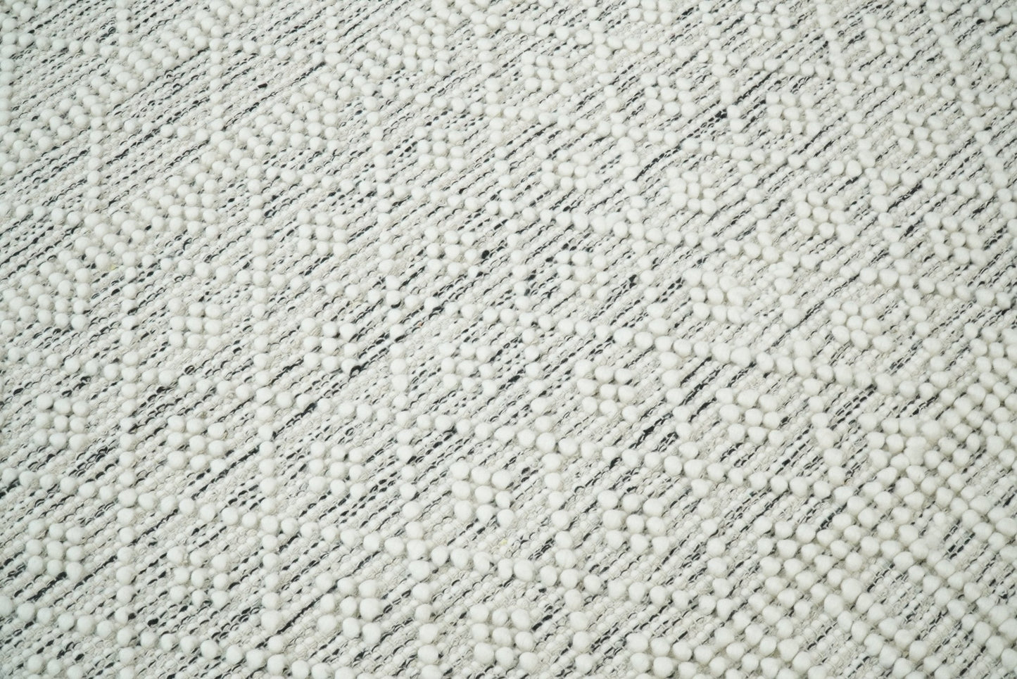 Tapis Dhurrie tissé à plat en laine blanche épaisse et douce, idéal pour le salon et la chambre d'enfant | CAL1
