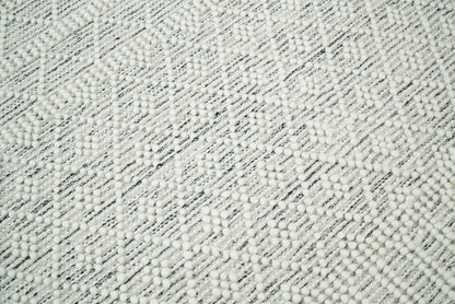 Tapis Dhurrie tissé à plat en laine blanche épaisse et douce, idéal pour le salon et la chambre d'enfant | CAL1