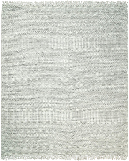 Flatwoven Dhurrie Woolen Chunky and Soft White Wool Area Rug, Living Room and Kids Rug | CAL1 - Tampa Home & Garden Store