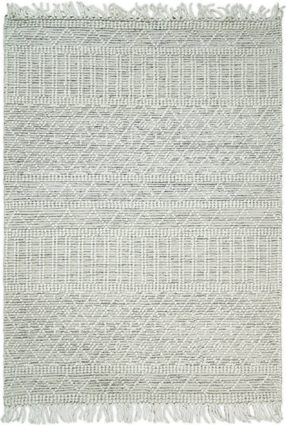 Tapis Dhurrie tissé à plat en laine blanche épaisse et douce, idéal pour le salon et la chambre d'enfant | CAL1