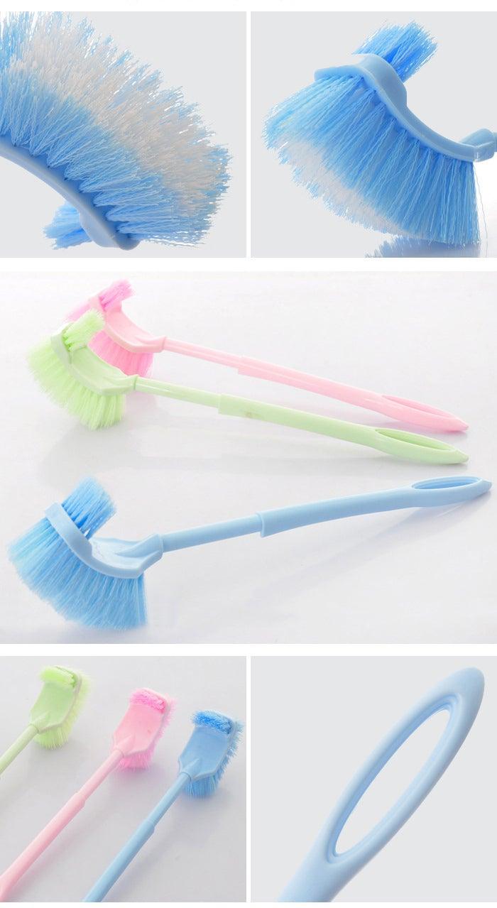Set of 4 pastel handheld toilet brushes with curved bristle heads and ergonomic handles on Tampa Home & Garden Store