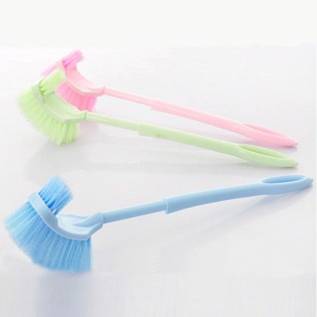 Handheld toilet cleaning brush set in pink, green, and blue by Stevvex (3-pack) on Tampa Home & Garden Store