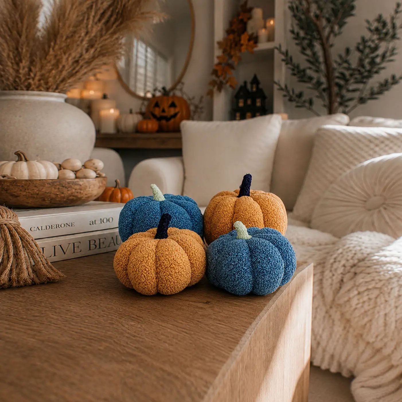 Blair Pumpkin II Plush Pillow for Cozy Decor