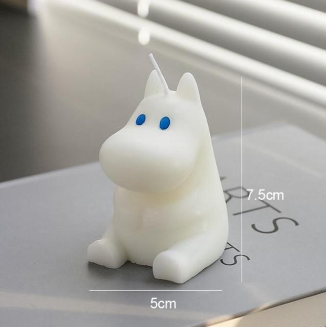 Stevvex teddy bear candle, white bear-shaped scented candle with blue eyes, 5x7.5 cm on Tampa Home & Garden Store