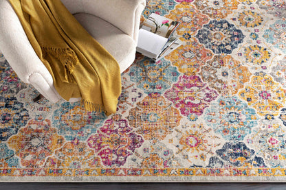 Custar Colorful Area Rug with vibrant multicolor pattern on Tampa Home & Garden Store