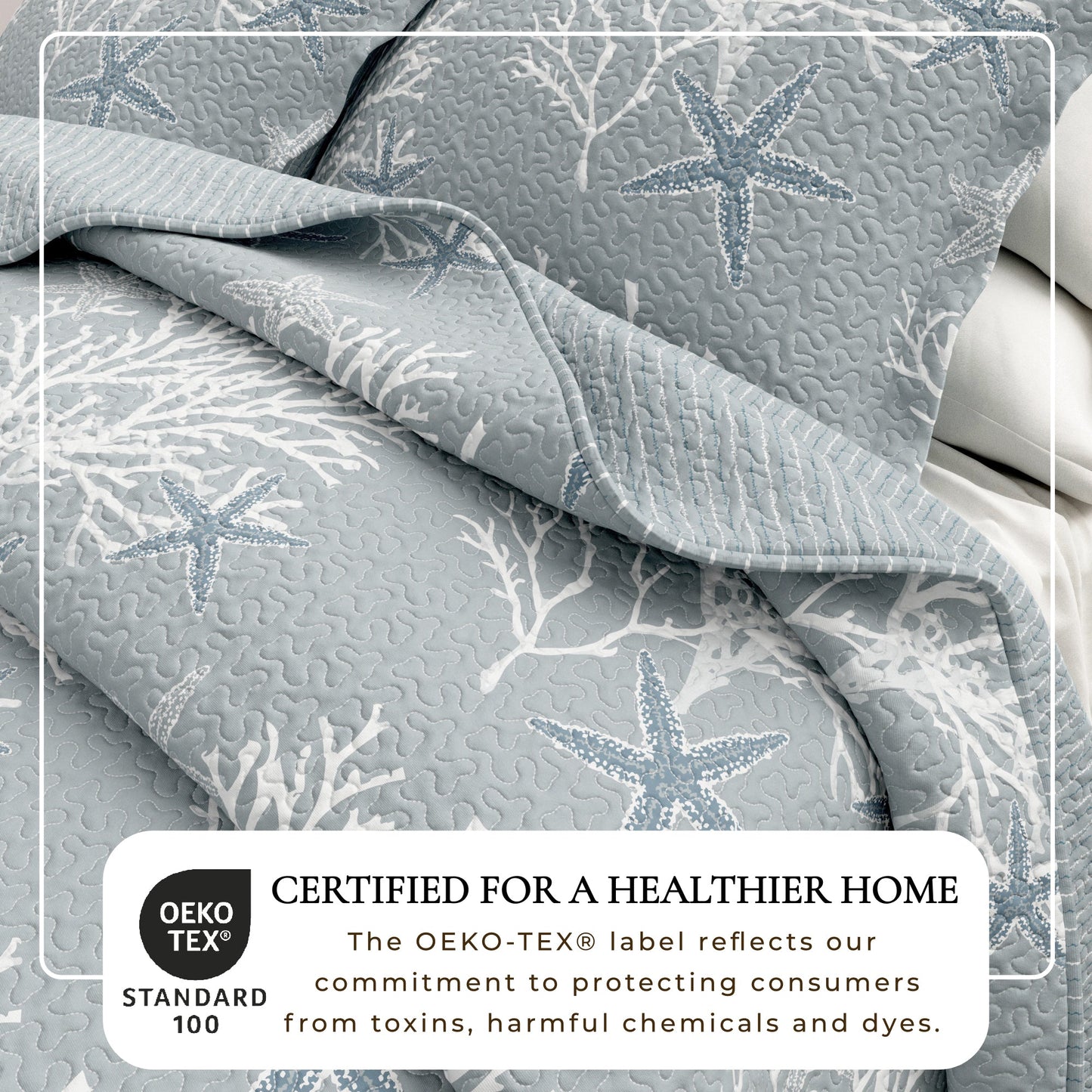 Fenwick Coral Coastal Quilt Set and Throw