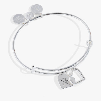 Anniversary Heart Bangle with Crystal Heart Charm