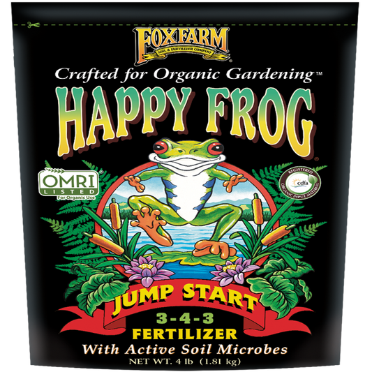 Happy Frog Jump Start Fertilizer, FoxFarm, 4 lb bag, organic with active soil microbes on Tampa Home & Garden Store
