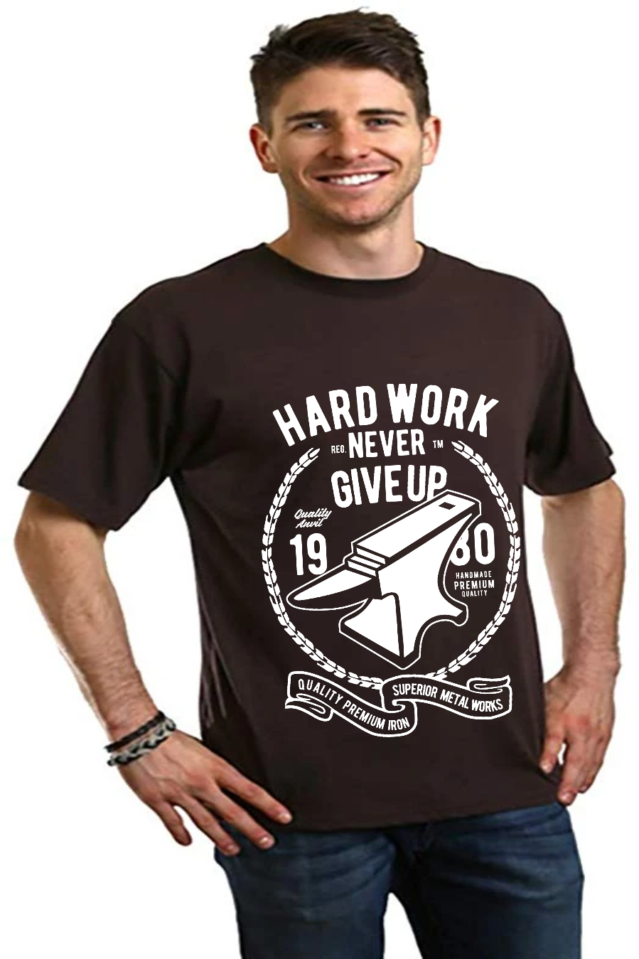 Hard Work Anvil men's Spun Bamboo viscose/organic cotton short sleeve graphic tee in black on Tampa Home & Garden Store