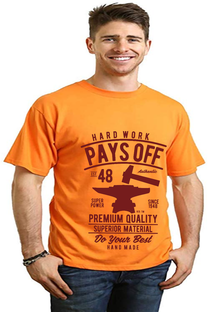 Men's T-shirt with Hard Work Pays Off print, bamboo viscose/organic cotton by Spun Bamboo on Tampa Home & Garden Store