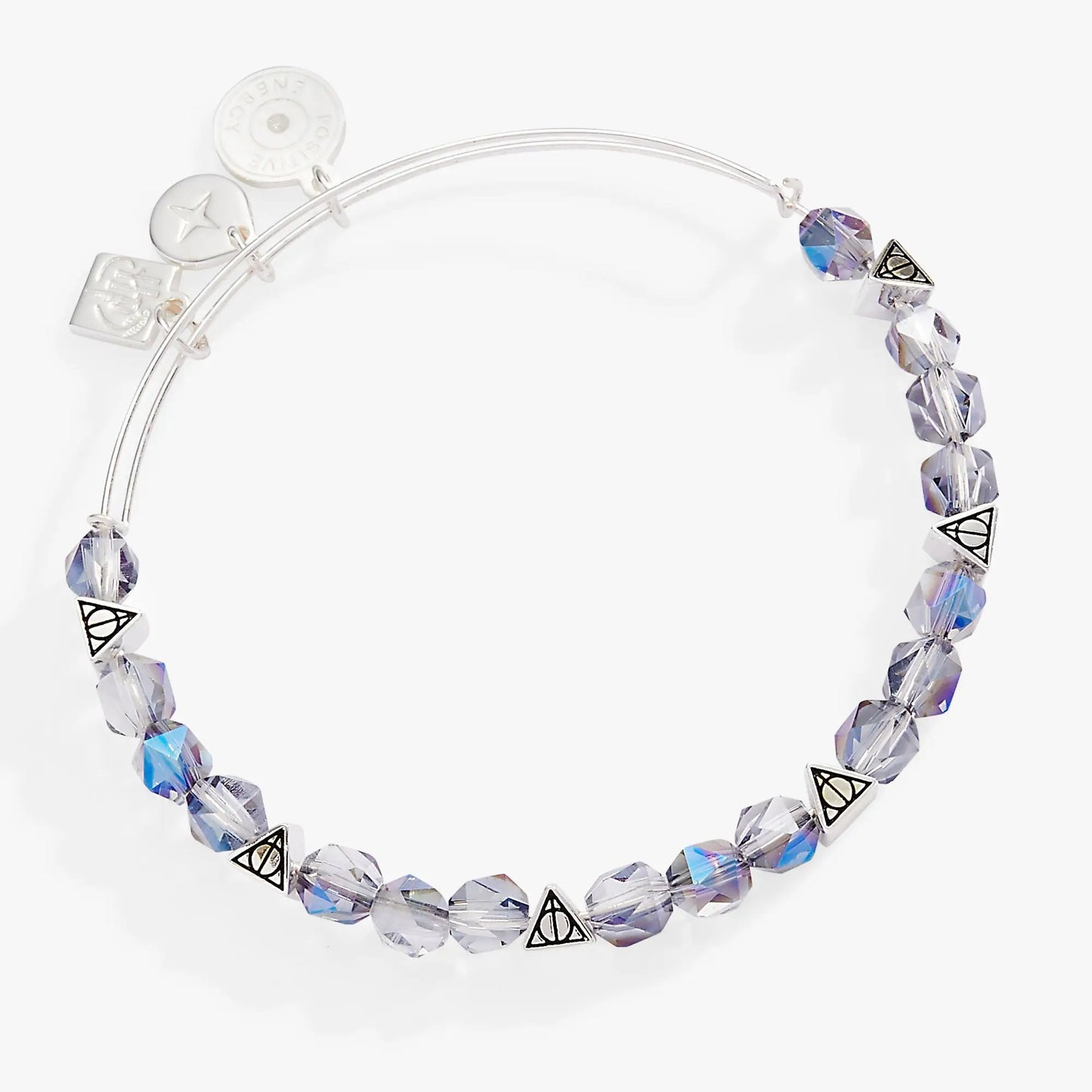Harry Potter Deathly Hallows beaded bracelet with crystals and triangle charms by Alex and Ani on Tampa Home & Garden Store