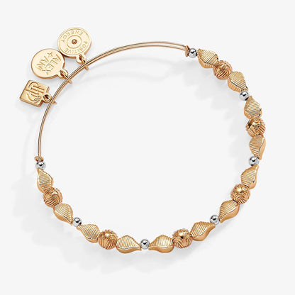 Harry Potter Golden Snitch beaded bangle by ALEX AND ANI, rose-gold ribbed shell beads on Tampa Home & Garden Store
