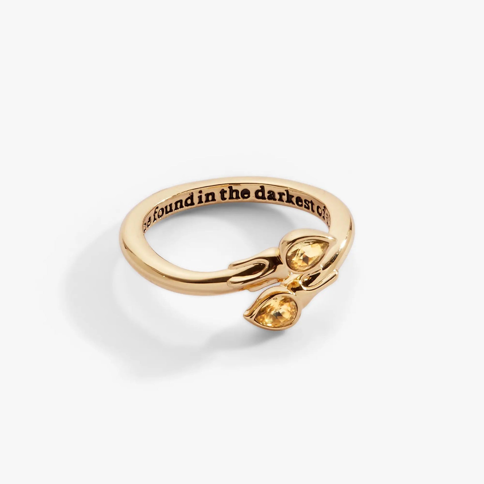 Harry Potter Great Hall Candle Wrap Ring by ALEX AND ANI, gold-tone with crystal accents on Tampa Home & Garden Store