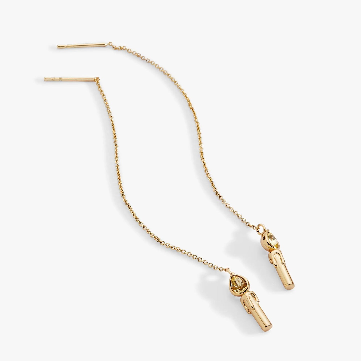 ALEX AND ANI Harry Potter Great Hall Candle Threader Earrings gold-tone chain on Tampa Home & Garden Store