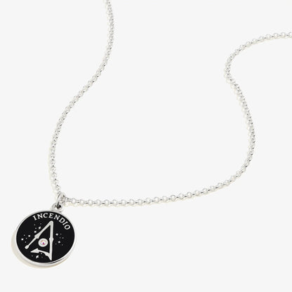 Harry Potter Incendio necklace by ALEX AND ANI, adjustable silver-tone chain with black pendant on Tampa Home & Garden Store