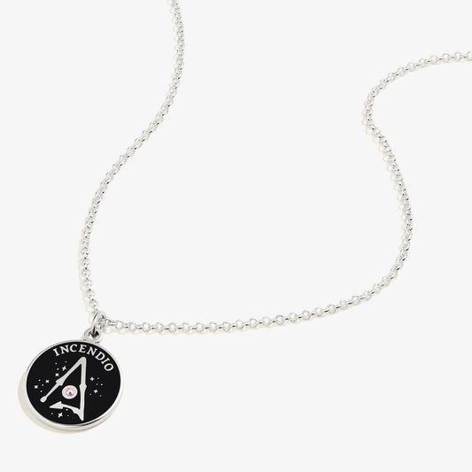 Harry Potter Incendio necklace by ALEX AND ANI, adjustable silver-tone chain with black pendant on Tampa Home & Garden Store