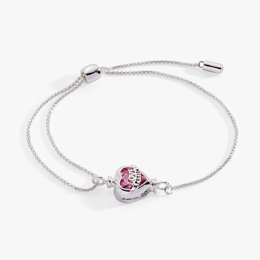 Bracelet Harry Potter Love Potion Pull Chain by Alex and Ani pink crystal charm silver tone on Tampa Home & Garden Store