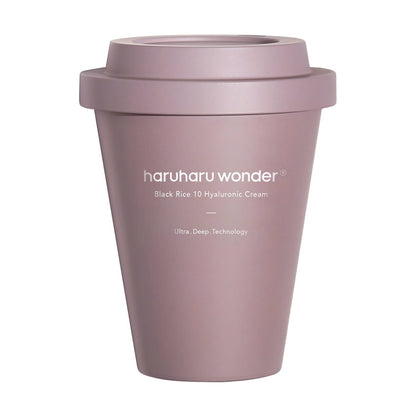 haruharu wonder Black Rice 10 Hyaluronic Cream container in mauve pink cup packaging on Tampa Home & Garden Store