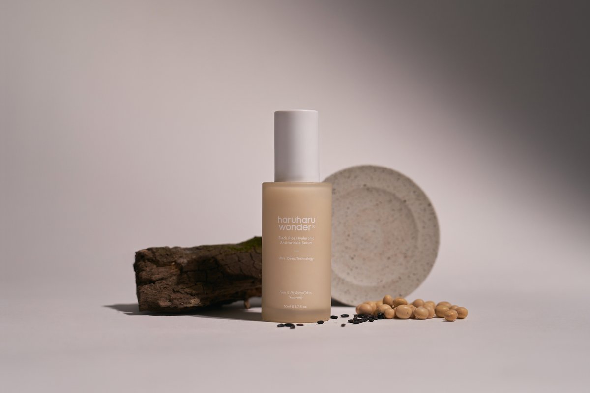 serum bottle haruharu wonder Black Rice Hyaluronic Anti-wrinkle, 50 ml, beige bottle, Seoulia on Tampa Home & Garden Store