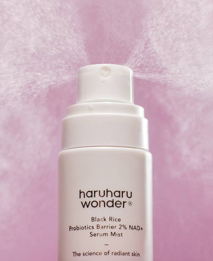 Haruharu Wonder Black Rice Probiotics Barrier 2% NAD+ Serum Mist white pump bottle 80ml on Tampa Home & Garden Store