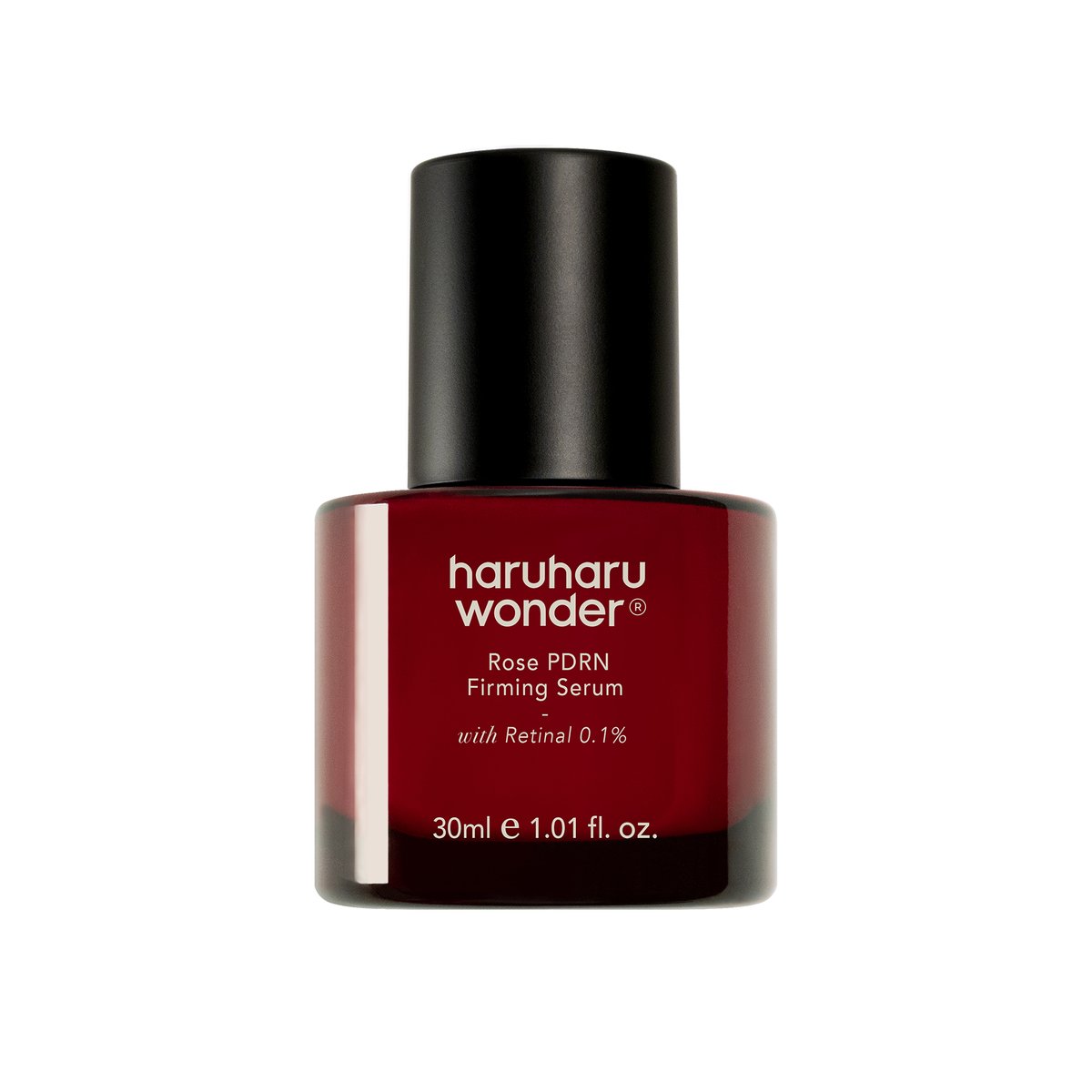 Rose PDRN Firming Serum by haruharu wonder in red glass bottle with black cap 30ml on Tampa Home & Garden Store